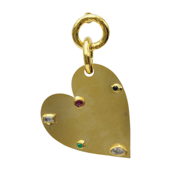BerNice heart Brass gold plated semiprecious stones