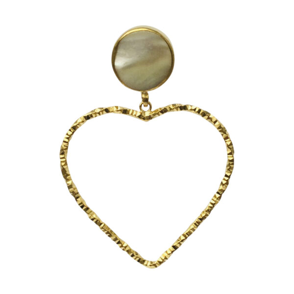 Heart BerNice Brass gold plated semiprecious stones